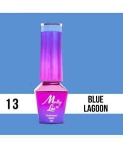 13. MOLLY LAC gél lak -Blue Lagoon 5ML Modrá