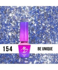 154. MOLLY LAC gél lak - Be Unique  5ML Modrá