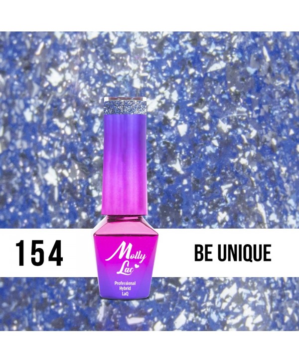 154. MOLLY LAC gél lak - Be Unique  5ML Modrá