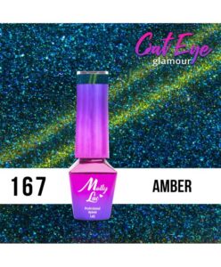 167. MOLLY LAC gel lak - Cat Eye Fairy Glamour Amber 5ml Tyrkysová