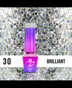 30. MOLLY LAC gel lak - Brilliant 5ML Stříbrná