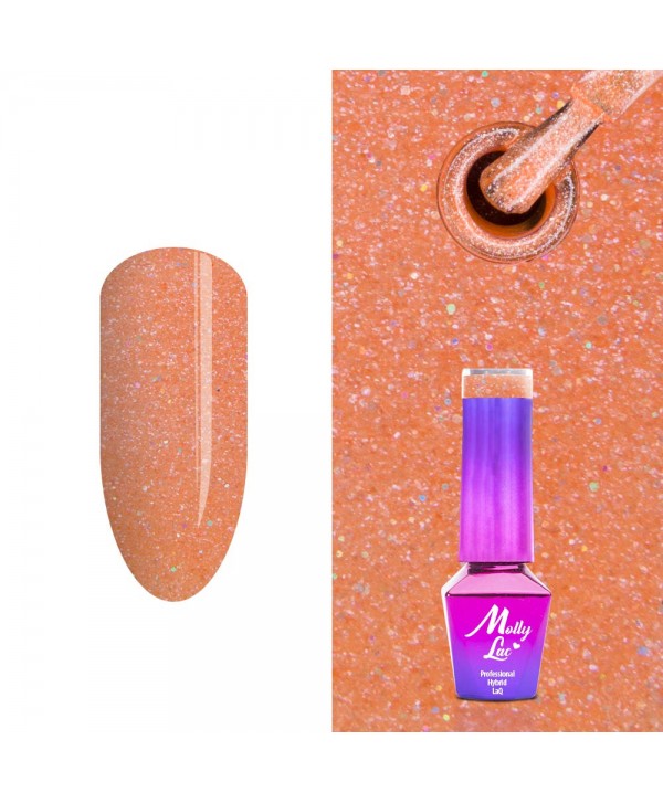 316. MOLLY LAC glitrový gél lak - Glam Rock 5ml Oranžová
