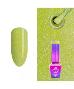 317. MOLLY LAC glitrový gel lak - Party Time 5ml Žlutá