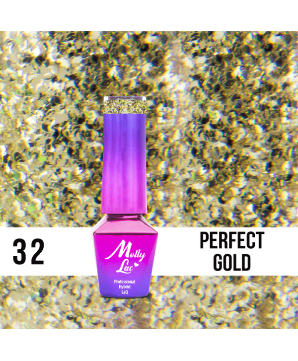 32. MOLLY LAC gel lak - Perfect Gold 5ML Zlatá