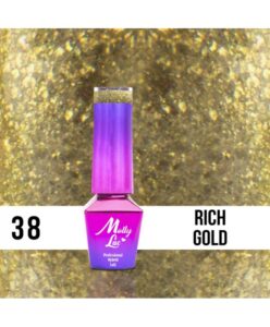 38. MOLLY LAC gél lak - Rich Gold 5ML Zlatá