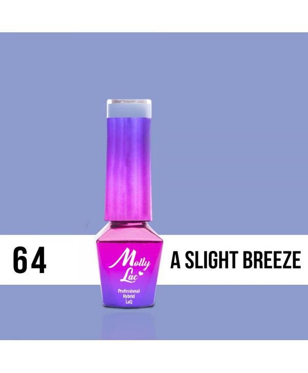 64. MOLLY LAC gel lak - Slight BREEZE 5ml Modrá
