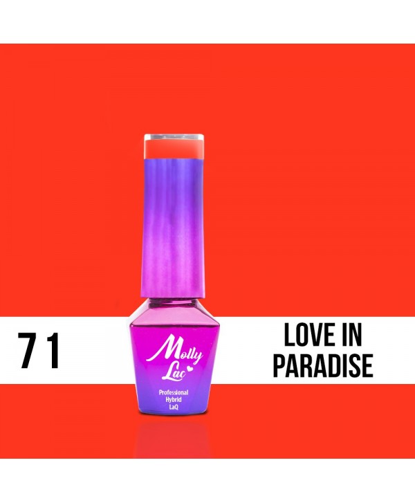 71. MOLLY LAC gel lak - LOVE IN PARADISE 5ml Červená