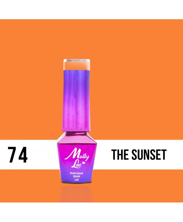 74. MOLLY LAC gel lak - THE SUNSET 5ml Oranžová
