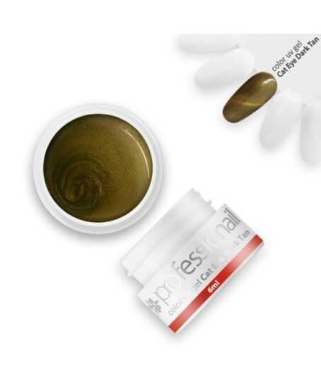 BAREVNÝ UV GEL 5ML Professionail CAT EYE DARK TAN Hnědá