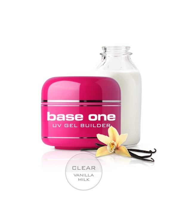 Base one UV gel Clear 15g - Vanilla milk Čirá