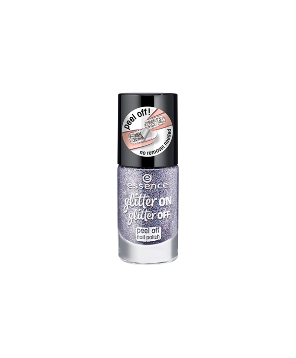 Essence lak na nechty glitter off peel off 05 11ml Šedá