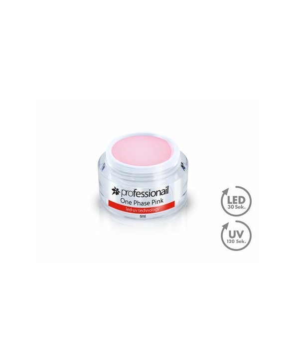 LED-UV GEL JEDNOFÁZOVÝ čirou-RŮŽOVÝ 5ML Professionail Čirá
