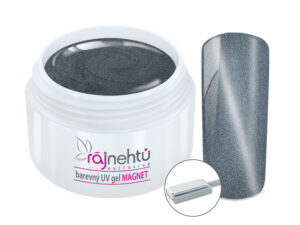 Ráj nehtů Barevný UV gel CAT EYE MAGNET - Silver 5 ml