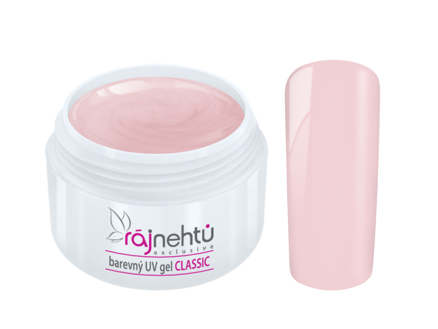 Ráj nehtů Barevný UV gel CLASSIC - Powder Pink 5ml