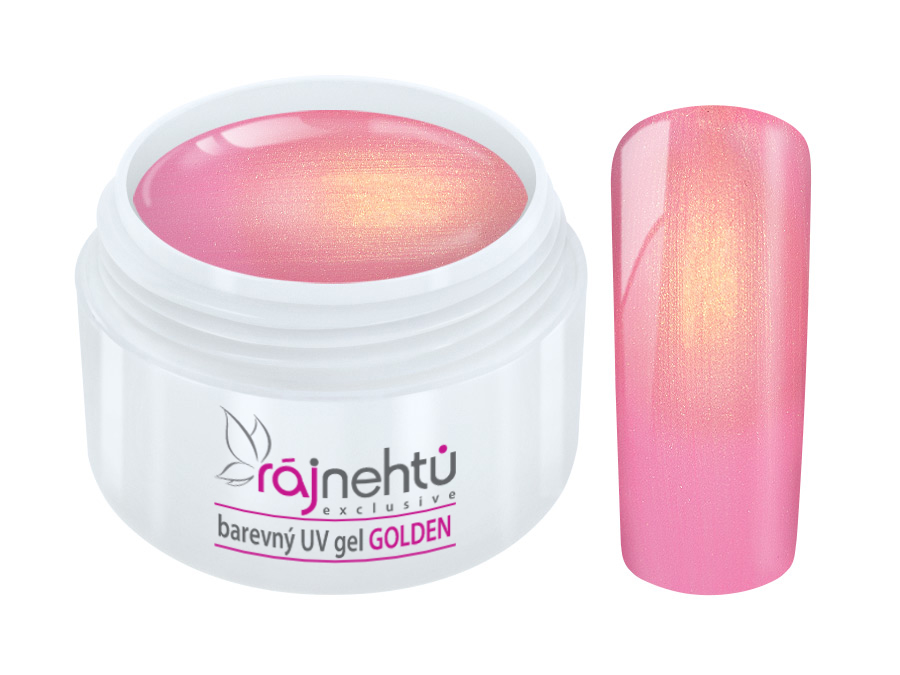 Ráj nehtů Barevný UV gel GOLDEN - Pink - 5ml