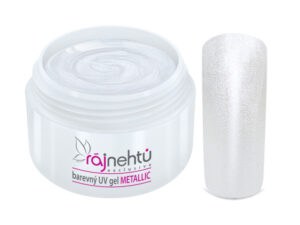 Ráj nehtů Barevný UV gel METALLIC - White 5 ml