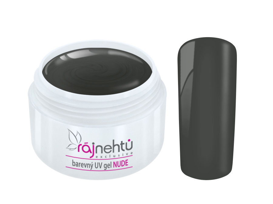 Ráj nehtů Barevný UV gel NUDE - Dark Grey 5ml