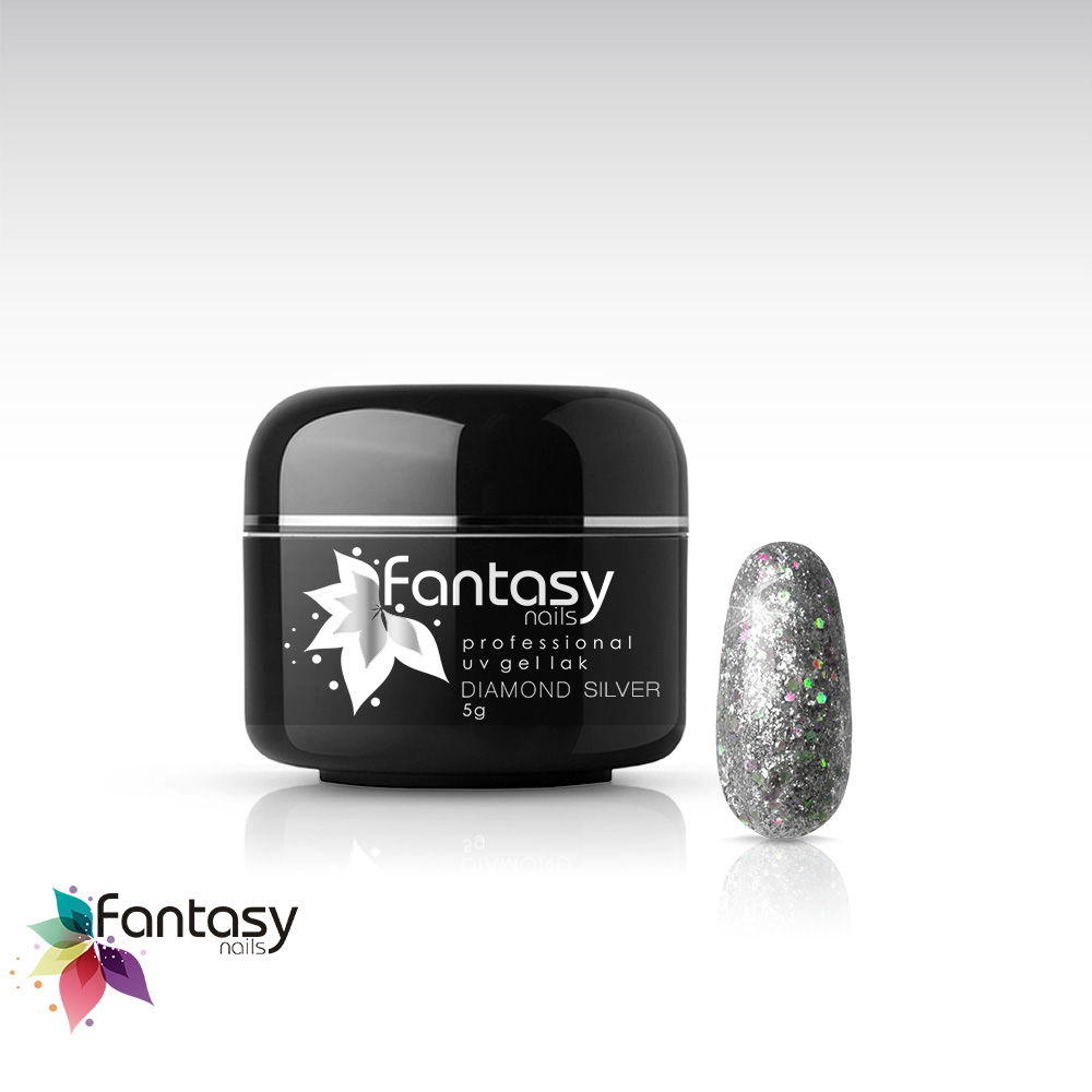Ráj nehtů Fantasy line UV gel lak Fantasy Diamond 5g - Silver