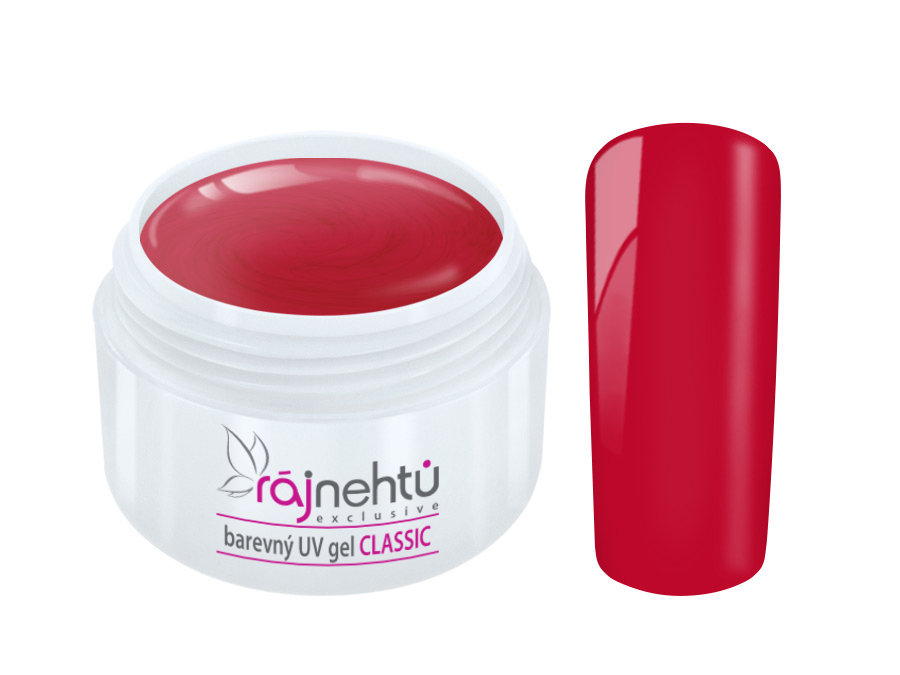 Ráj nehtů Barevný UV gel CLASSIC - Carmine Red 5ml
