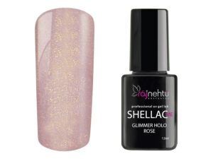 Ráj nehtů UV gel lak Shellac Me 12ml - Glimmer Holo Rose